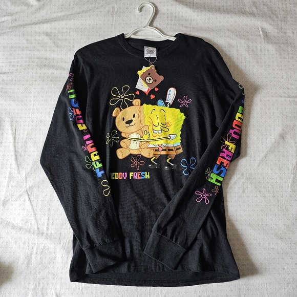 NWT Teddy Fresh x Spongebob Medium Black Long Sleeve Tee - Picture 1 of 4